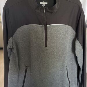 Adidas Black and Gray Golf Pullover